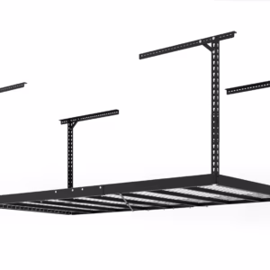 New Age Versa Pro Overhead Garage Storage Rack 4' x 8' - Single Rack Installed - Black